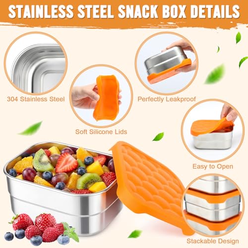36 Pcs 14 oz Stainless Steel Containers with Lids, College Dorm Essentials