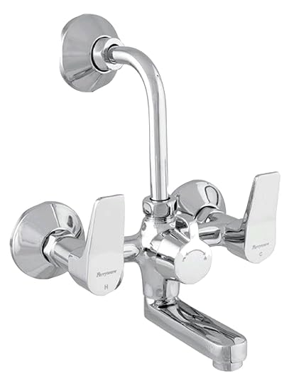 PARRYWARE Aqua Wall Mixer 2-in-1 with L-Bend & with Wall Flange & Leg Set (Brass&Chrome Finish) G572EA1