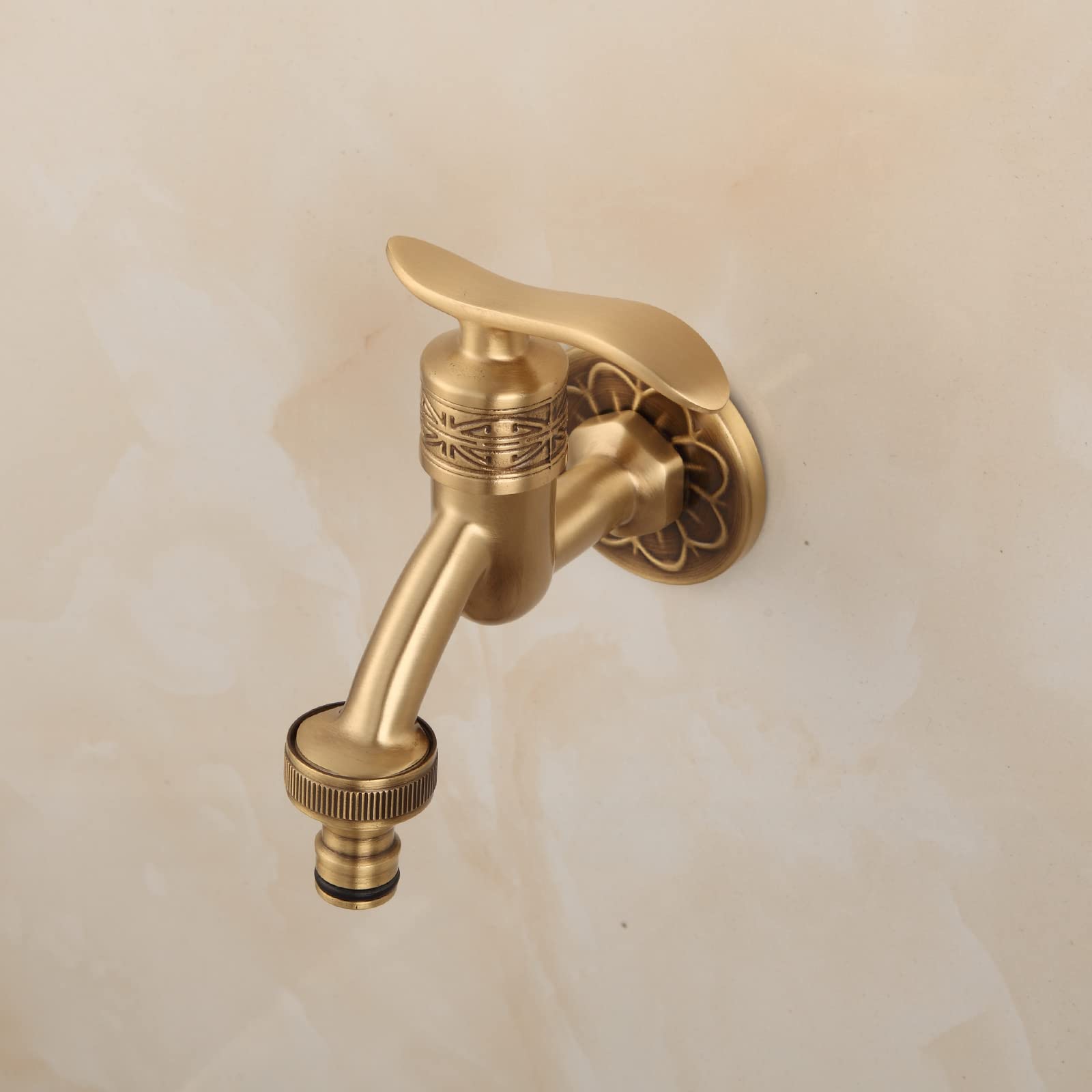 Rubinetto da parete retrò in ottone per lavatrice, spazzolone per piscina, giardino.