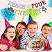 Glitter Reach Four The Sky Banner Cartoon Story 4th Birthday Party Decorations Toy Inspired Game Kids 4th Birthday Banner Party Supplies for Boy