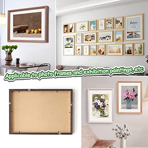 Image of 200 Pcs Heavy Duty D-Rings Picture Hangers, Double Hole D-Rings with Screws Bulk for Hanging Photo, Paintings, Artwork, Mirror, Clock and etc (200 Screws Included) (200)