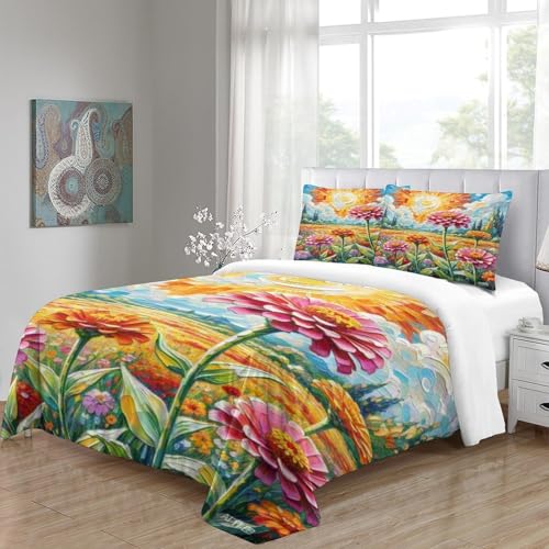 Housse de couette 220x240 parure de lit microfibre douce imprimée 3D fermeture éclair cachée - 5