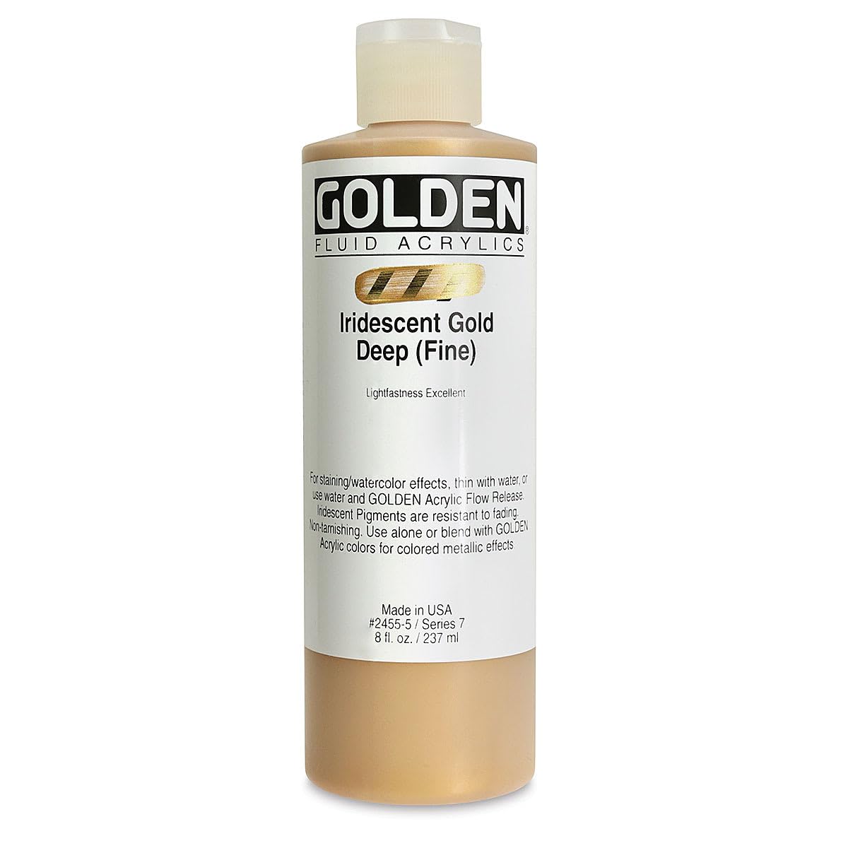 Fluid Gold Deep Fine Iridescent Golden acrylique pour illuminer vos œuvres d'art