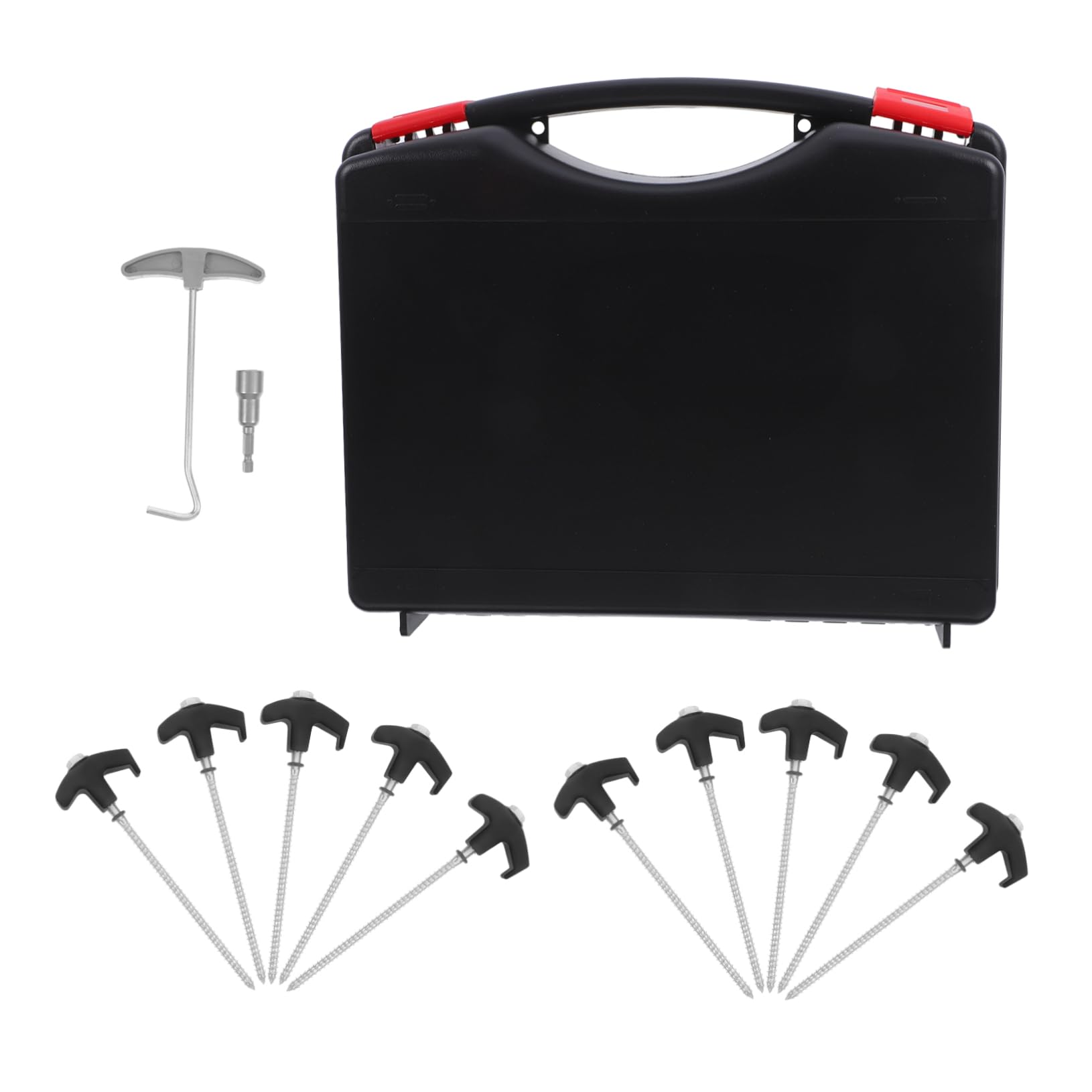 SUPVOX 1 Set Screw Ground Anchors for Secure Fixing Portable Camping Pegs with Tentsafe Cap for Outdoor Use Hard Soil
