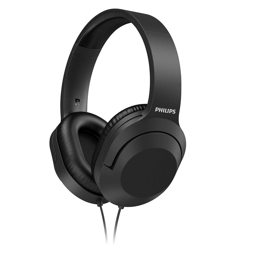 PHILIPS Fones de ouvido estéreo com fio Over Ear para Podcasts, fone de ouvido de monitoramento e gravação de estúdio para computador, teclado e guitarra com adaptador de adição de