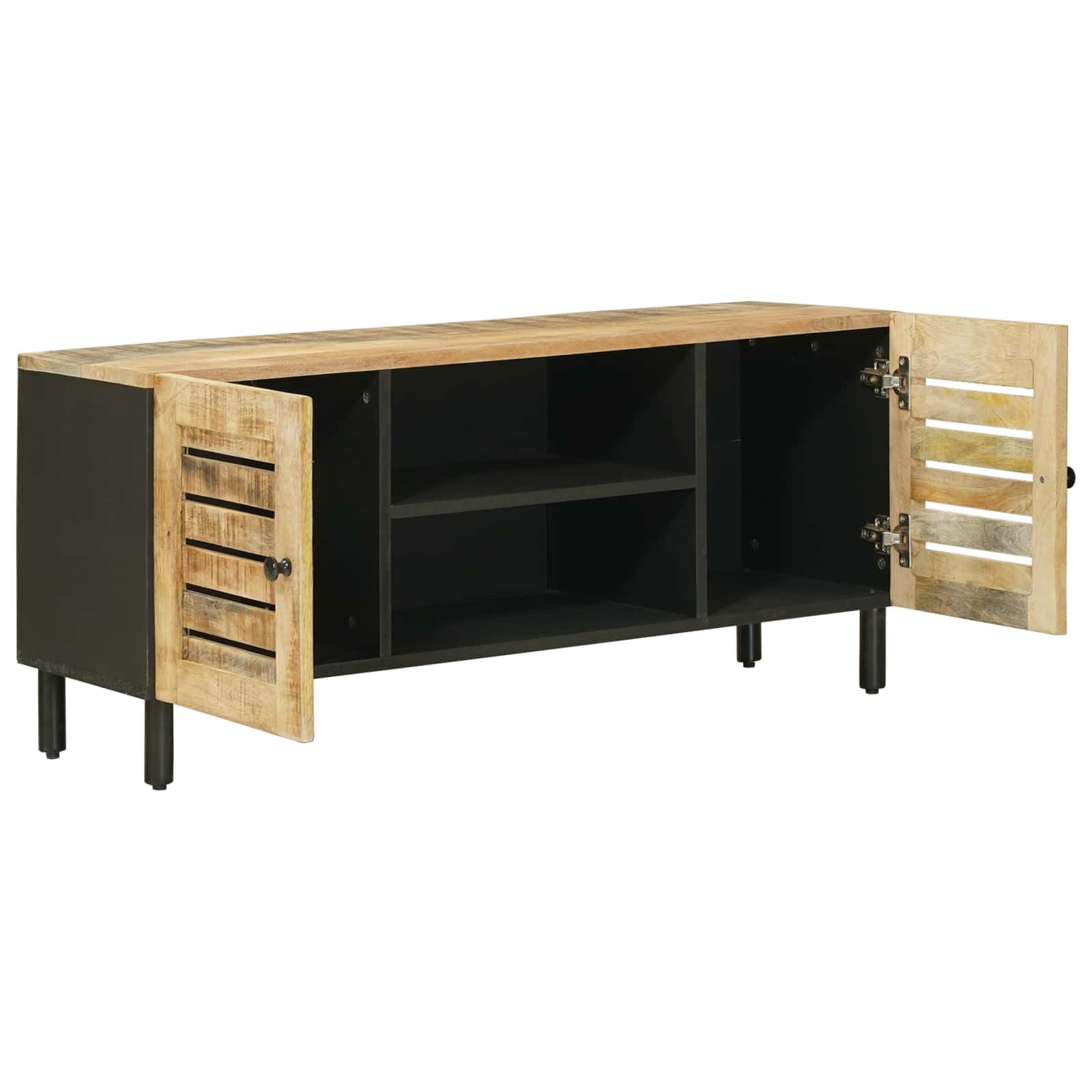 Mueble de almacenamiento de madera, mango macizo, 105 x 33 x 46 cm, color