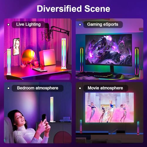 Image of MIHEAL Smart LED Light Bars, Metal Aluminium Housing with App Control and Music Sync Rhythm Mode, Mood Lighting for Desktop Gaming, PC, TV, Room Decoration