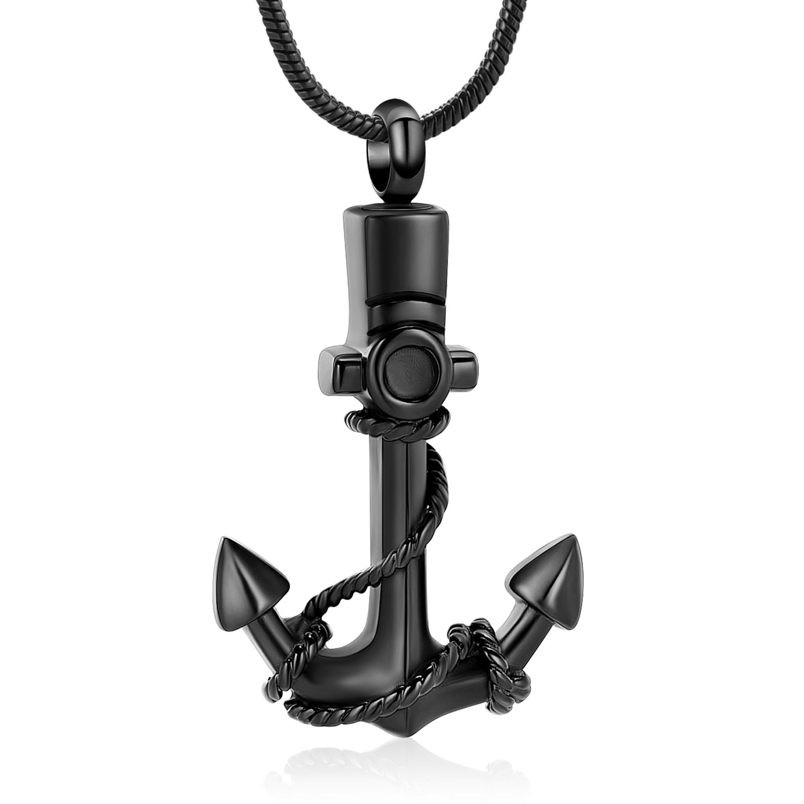 mingkejwAnchor Urn Necklace for Ashes Cremation Jewelry Stainless Steel Memorial Necklace Ash Holder for Human Pets Keepsake Jewelry for Loved Ones with Fill Tool