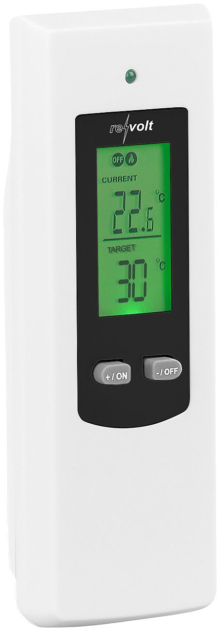 revolt Thermostats (Bricolage) - prise thermostat: thermostat à prise, pour appareils de chauffage et de climatisation, unité de contrôle mobile, portée max. 20 mètres (commutateur température)