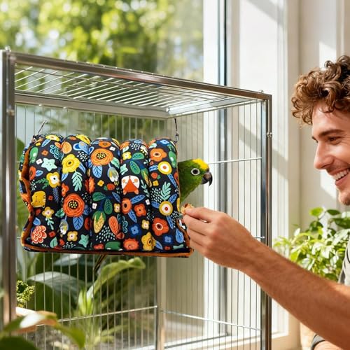Nid d'oiseau chaud et pliable pour perroquet et calopsitte en hiver