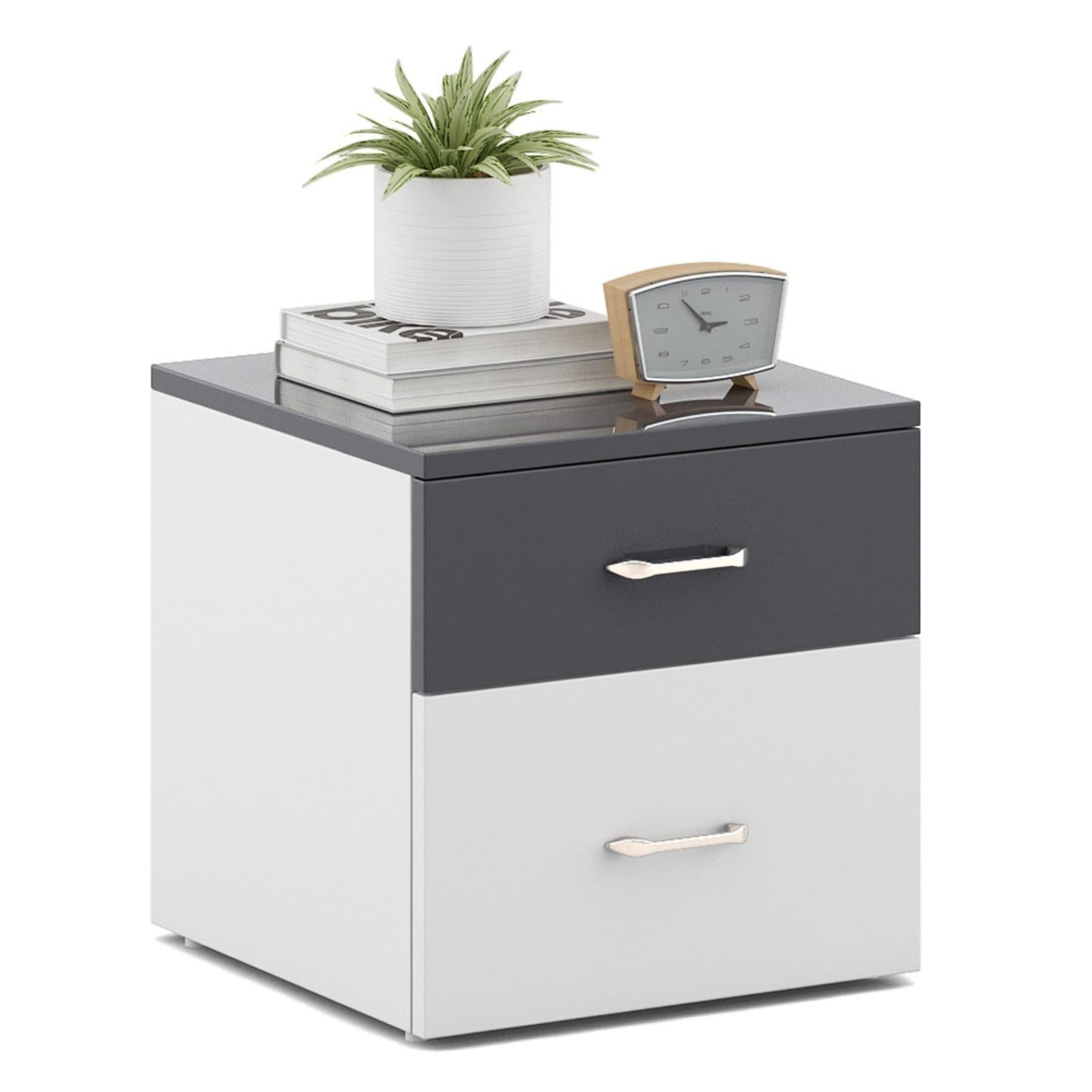 Engineered Wood Bedside Table with 2 Drawers | Modern Nightstand for Bedroom | Wooden Side Table with Storage | Bed Side Cabinet-image-39