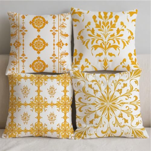 Housse de coussin 50x50 motif lin avec impression double face et zip S515