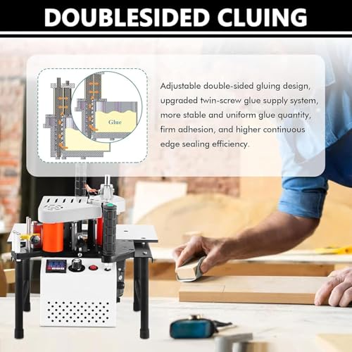 Encoladora de bordes portátil con pegado de doble cara de 1200W 5
