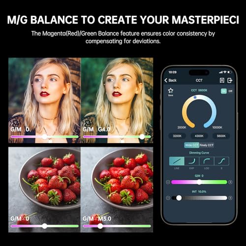 GVM RGB 300W Video Light Kit with Parabolic Softbox and Stand, Photography Lighting for Camera Studio Recording with Bowen Mount, COB Film Light with APP&DMX, Aluminum Alloy, 2000-10000K, CRI 97+ - Image 6