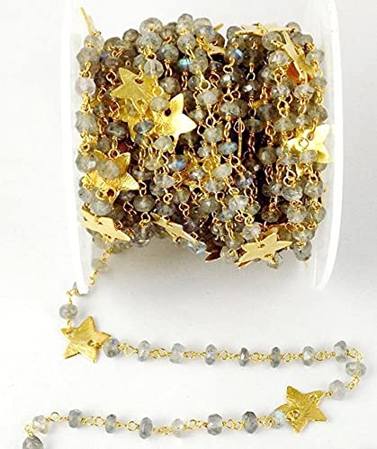 Rutilé Doré Perles Coin LKBEADS en Pierre Naturelle pour Créer avec Amour