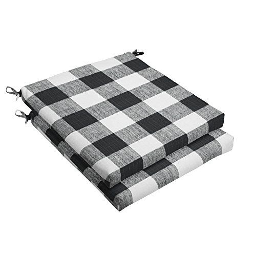 Mozaic Plaid Square Chair Seat Cushions Set, Set of 2, 19 in W x 19 in D, Anderson Matte 2 Count