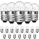 Honoson 20 Pieces Miniature Screw Tiny Light Bulbs Replacement E10 Mini Light Bulbs E10 Socket Miniature Flashlight for Physical Electrical Experiment Screw Base(1.5V, 0.3A)