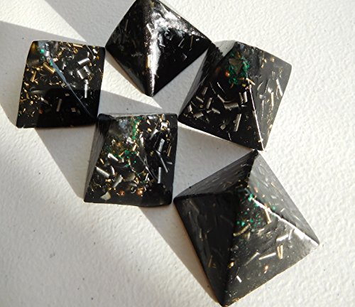 5 Black Sun Small Pyramids Orgone Generator Energy Accumulator Made 528Hz Frequency