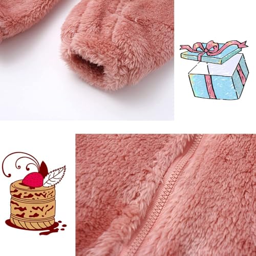 CAHL&FAUO Newborn Snowsuit Baby Cartoon Bear Onesie Warm Fleece Hooded Romper Jumpsuit3