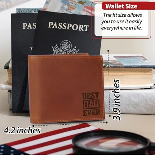 Custom Christmas Gifts for Dad from Daughter Son, Best Dad Ever Custom Wallet, Personalized Dad Birthday Gifts, Customizable Wallets for Dad Husband Men, Father's Day Gifts for Dads4