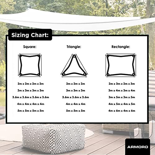 Image of Sun Shade Sail, 98% Sun & UV Rays Blockage 160 GSM Cloths with 1.5 m Nylon Rope Included for Each of The Corners | Multipurpose Uses Home, Garden, Lawn & Outdoor (16ft x16ft x16ft)