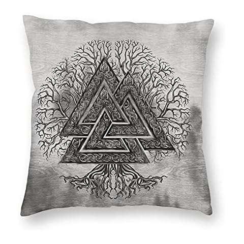 BBYOUTH Funda de Almohada 3D Árbol de la Vida Vikingo Cover