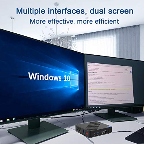 Mini PC Fanless Intel Celeron N4000 (up to 2.6GHz) 4GB DDR/64GB eMMC Mini Desktop Computer Windows 10 Pro HDMI and VGA Port 2.4/5.8G WiFi BT4.2 3xUSB3.0 Support Linux,NGFF 2242 SSD