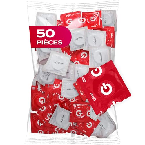 ON) Préservatifs Super Fins I 54 mm de large I Pack de 50 I Préservatifs Premium ultra fins I...