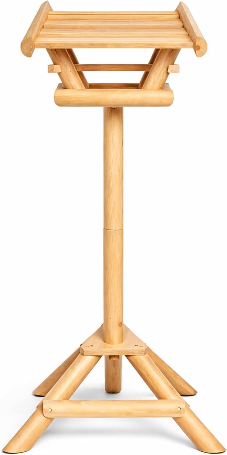 110CM Freestanding Wooden Bird Feeder Station: Weatherproof Garden Bird Table