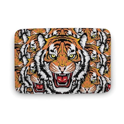 バスマット お風呂マット トラ柄 虎 干支 足ふきマット マイクロファイバー 速乾 吸水 すべり止め やわらか もこもこ 浴室 脱衣所 キッチン 丸洗い可能 手入れ簡単 19.7"x31.5"
