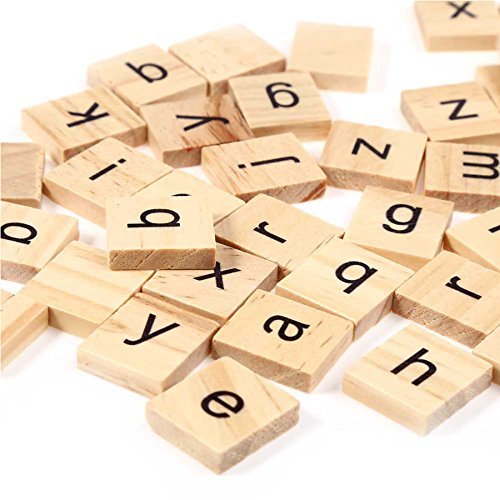 Set de 400 fichas de letras de madera para juegos de mesa miniatura 1