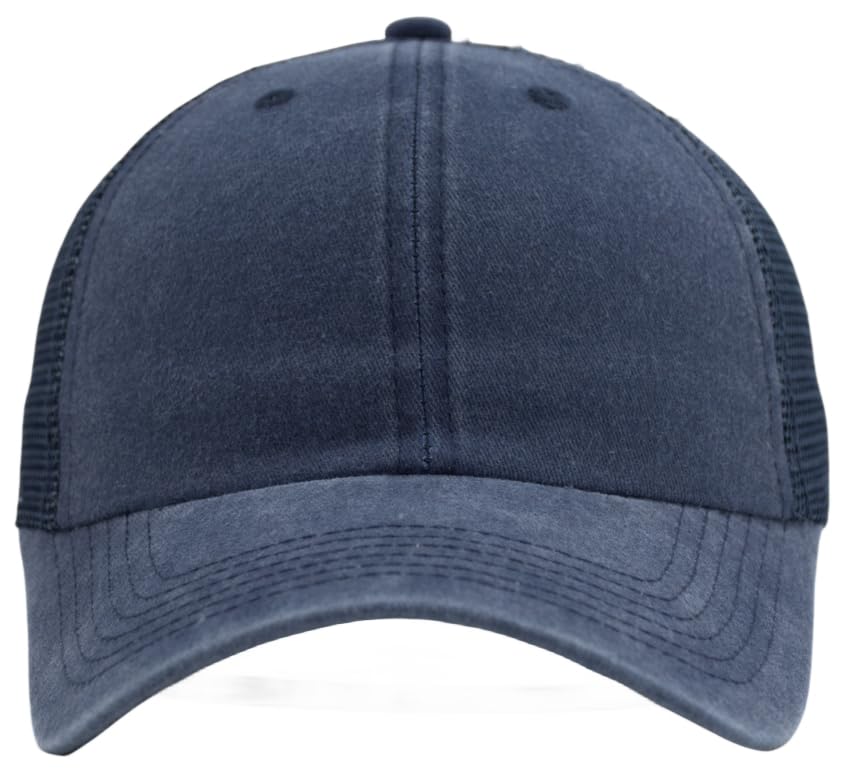 Image of Vintage Washed Snapback Baseball Hat for Men Women, Unstructured Cotton Crown /Soft Mesh /Flexible Visor /Foldbale for Pocket