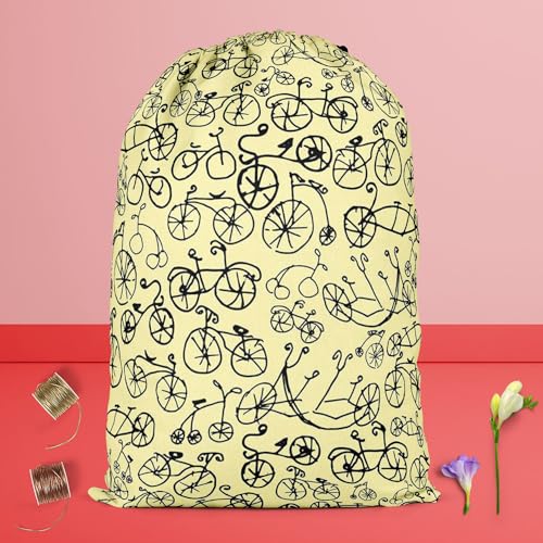 Image of ArtzFolio Hand Painted Bikes | Reusable Sack Bag | Bag for Gym, Storage, Vegetable & Travel