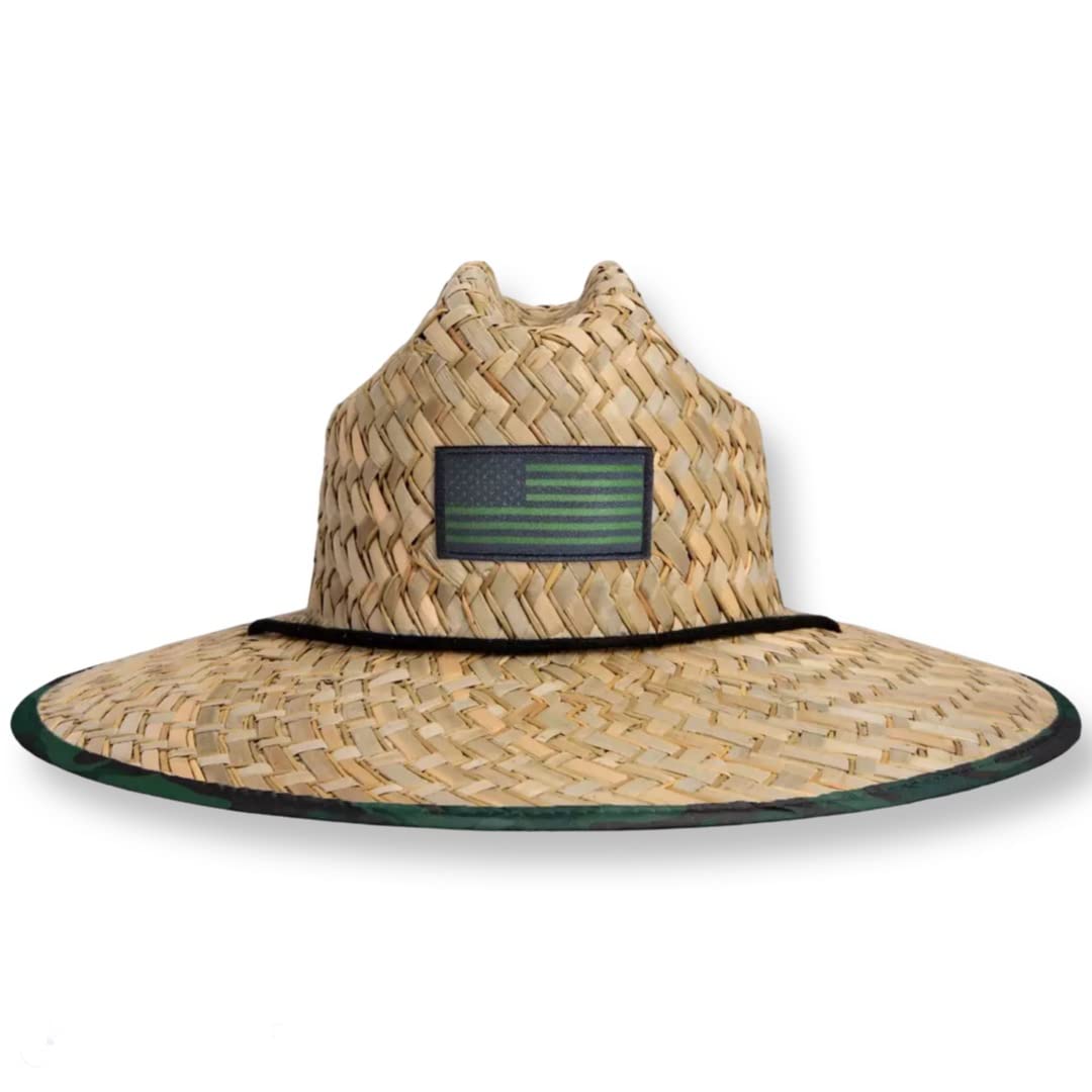 DAG Gear Printed Pattern Straw Sun Hat - USA Green