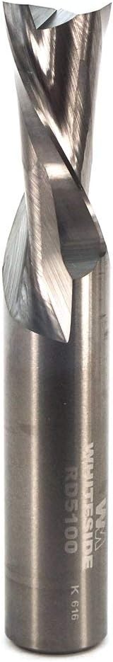 Whiteside Router Bits RD5100 Standard Spiral Bit with Down Cut Solid Carbide 1/2-Inch Cutting Diameter and 1-Inch Cutting Length