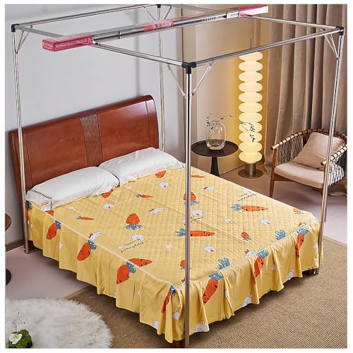 Cadre de baldaquin de lit 4 poteaux d'angle sans épissure support lit Queen extérieur