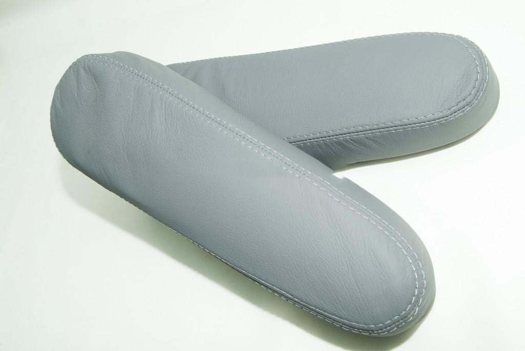 Fits 1999-2004 Honda Odyssey Real Gray Leather Seat Armrest Covers (Leather Part Only)