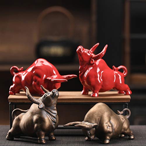 Estatua Toro Feng Shui Cerámica Decoración Hogar Oficina miniatura 4