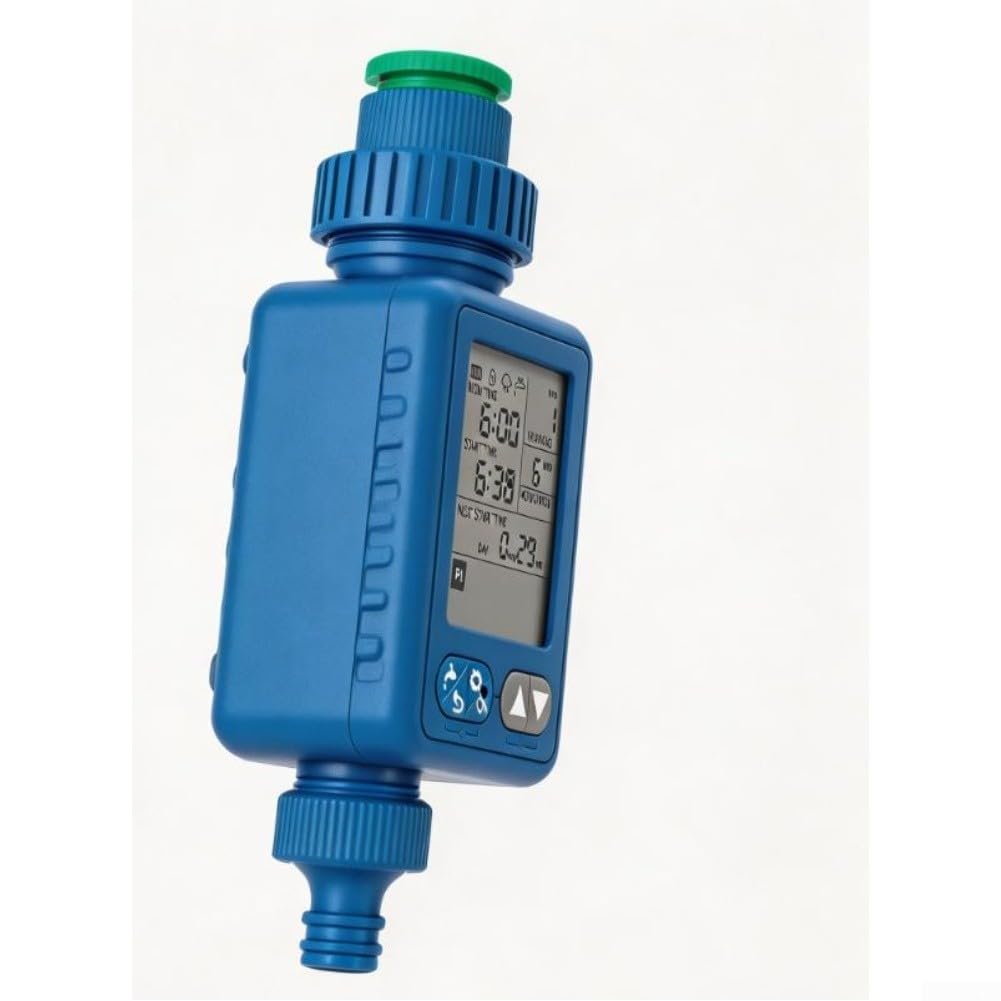 Timer automatico di irrigazione, sensore di pioggia, regolatore di irrigazione con grande schermo LCD, 10 programmi programmabili per rubinetti da giardino