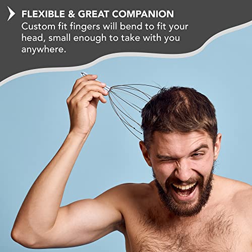 Andalus Scalp Massager, Handheld Head Scratcher, Gentle Beads, Stress Relief, Deep Relaxation (Silver) #TOP1
