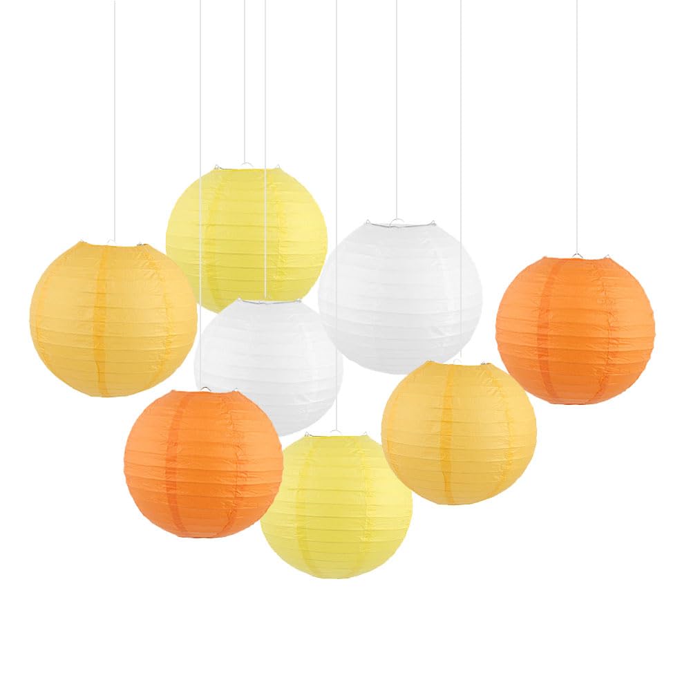 21 Lanternes En Papier Déco - Suspensions Colorées Pour Mariage, Anniversaire, Baby Shower - Lot Multicolore