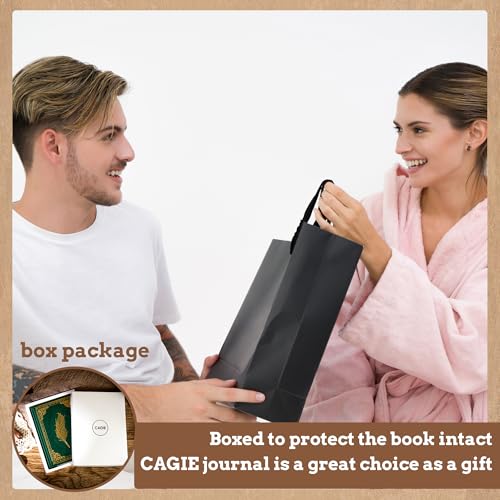 CAGIE Diário vintage para mulheres, caderno de capa dura de 320 páginas, diário pautado pela faculda