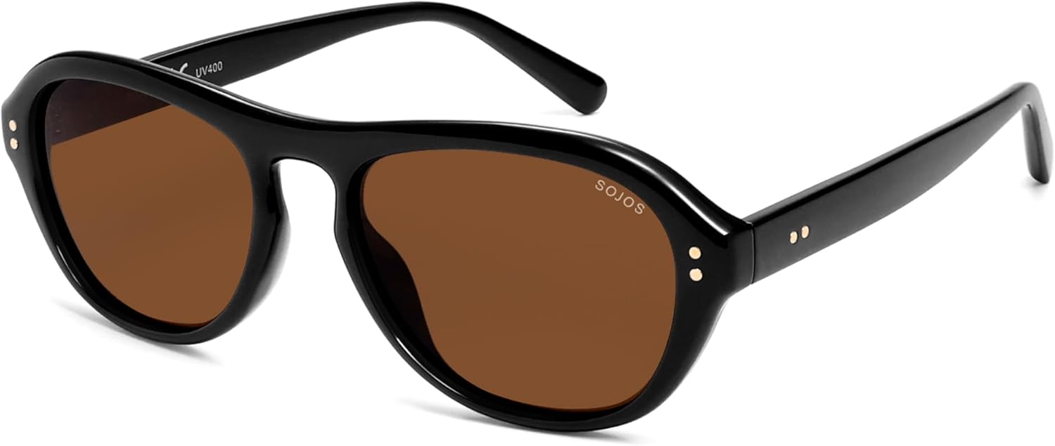 SOJOS Retro Polarized Aviator Sunglasses for Women Men, 80s 90s Trendy UV400 Shades SJ2648 - Image 2