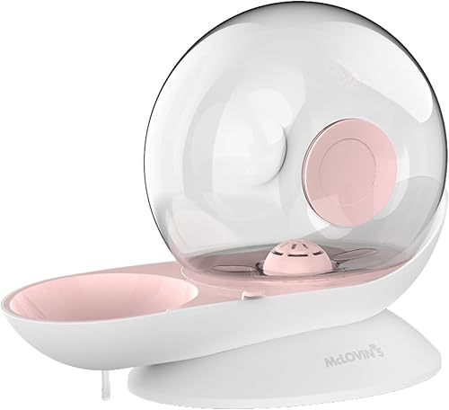 McLovins Gravity Pet Dispensador de agua para mascotas capacidad de 94 onzas color rosa fácil de usar dispensador de cuenco de agua sin BPA con 3