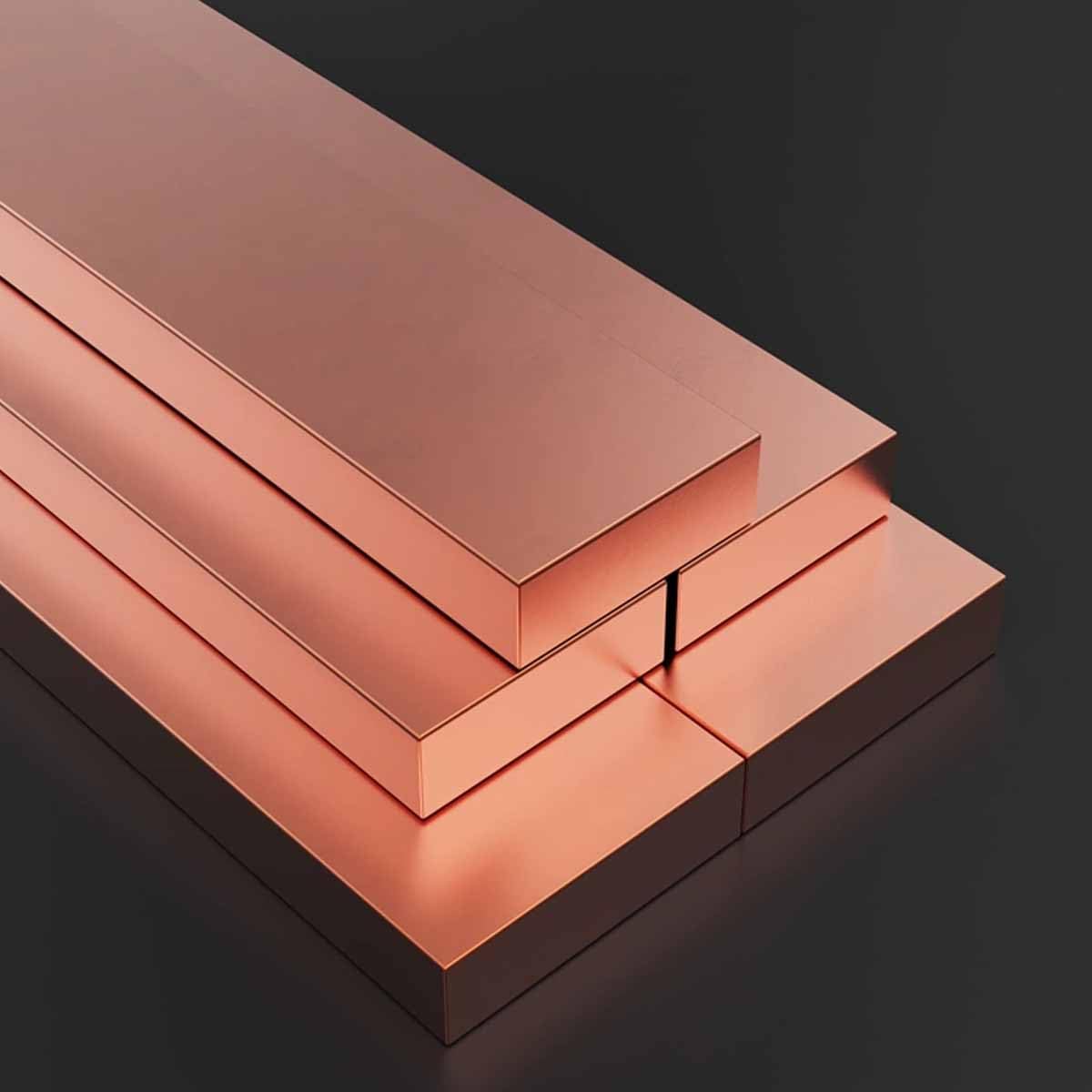 Kupfer Flachstab 100cm - Roségold Sammelschiene Für DIY & Batterieanschlüsse