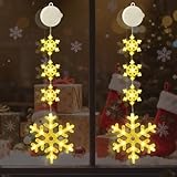 CNMTCCO Fiocco di neve a LED, con timer, ventose, luci a forma di fiocco di neve, per interni ed esterni, per matrimoni e Natale
