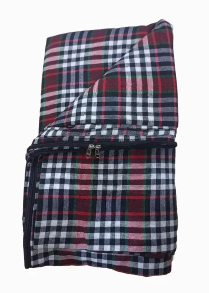 Mattress Cover with Zipper Closure, 72x48x6 Inch (4x6 Foot), Multicolour Checkered-image-29