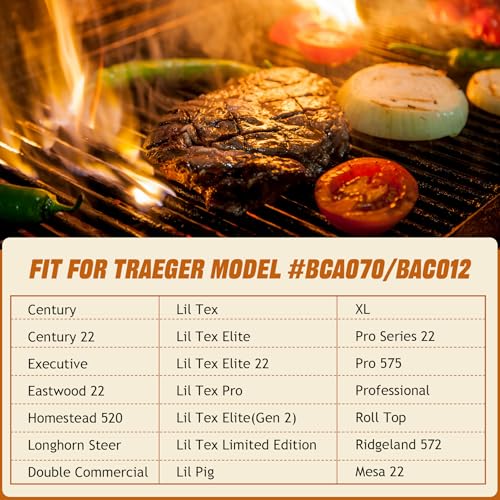 Image of Drip Pan Heat Baffle Replacement for Traeger 22 Series /Pro 575, Lil' Tex,Lil' Tex Elite,Lil' Tex Pellet Smoker Grills Parts, BAC070 BAC012 BBQ070C Stainless Steel Drip Pan Replacement