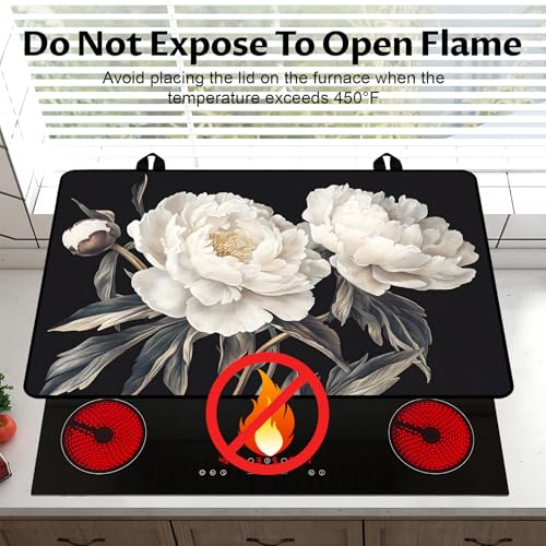 Image of BVBOX Stove Top Cover for Electric Stove, 28 inch x 20 inch Glass Cooktop Protector Mat with Hanging Loops, Anti-Scratch Non-Slip Dish Drying Mat, Washable Countertop Pad