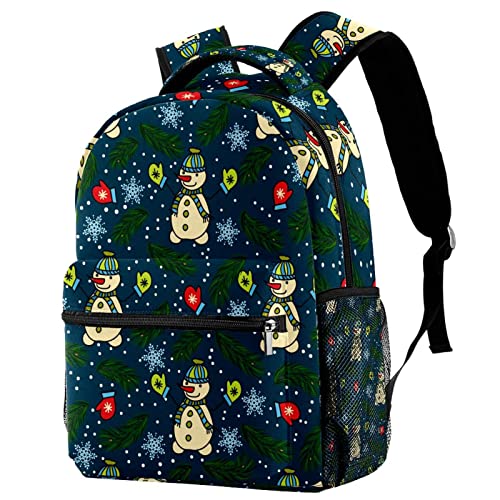 Sac à dos de voyage motif bonhomme de neige grand volume pour fille et garçon avec poches